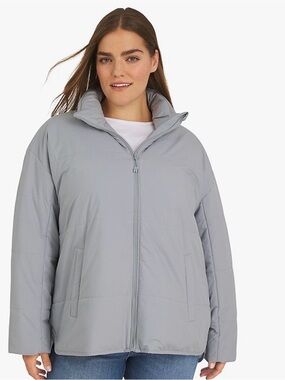 Women’s Lands End Air Filled Jacket Size 1X Blue Zip Up NWT